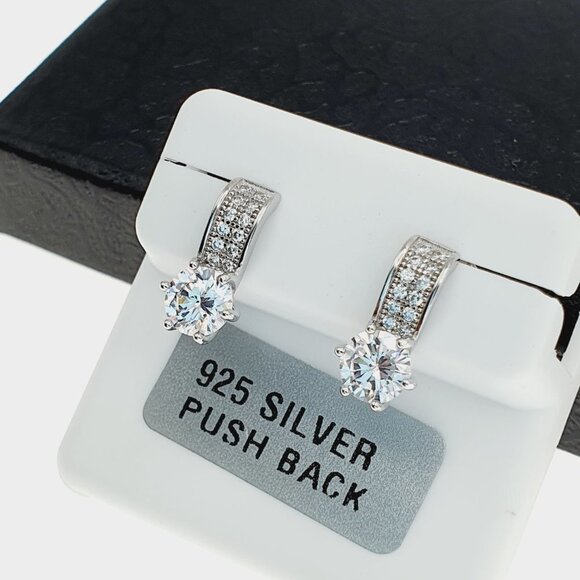 "925 sterling silver luxury CZ earrings for women/girls, Best for gift, RJUS2238 - Picture 5 of 11